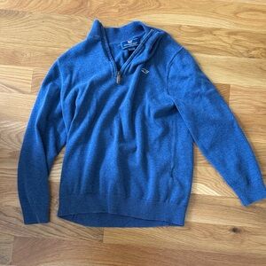 Vineyard Vines Boys blue quarter Zip-Up Sweater